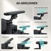 Office Chair Ergonomic Desk Chair with Adjustable Lumbar and Head Support 6D Folding Armrests Footrest Mesh Black