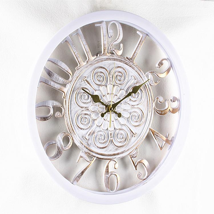 Retro Silent Wall Clock Living Room Simple European Antique Wall Clock Country Industrial Style Creative Large Clock