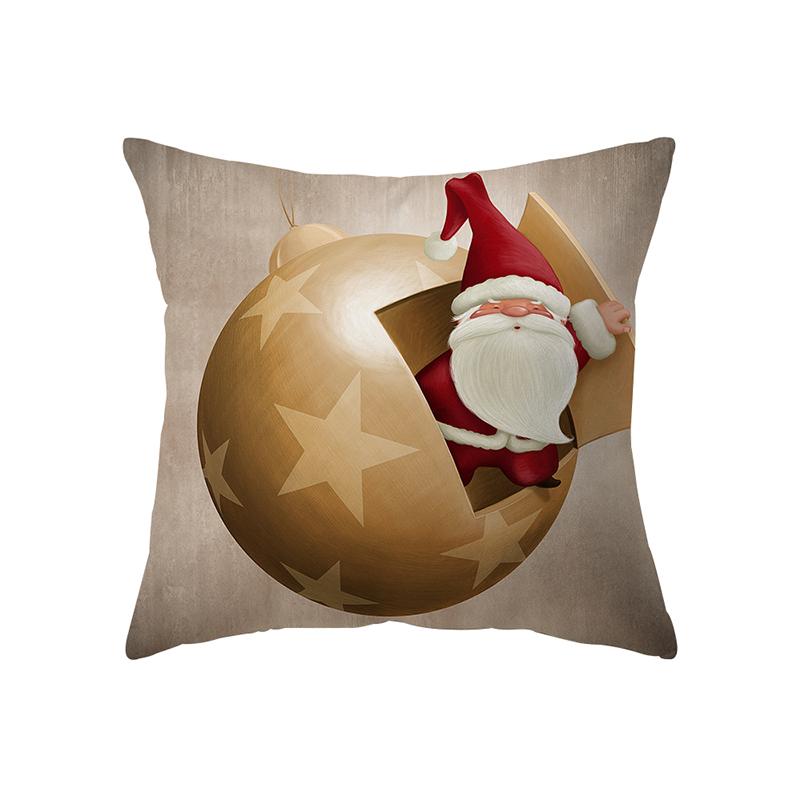 Santa Claus Christmas Theme Printed Pattern Cushion Cover Home Living Room Sofa Decoration Square Pillow Pillow Cover