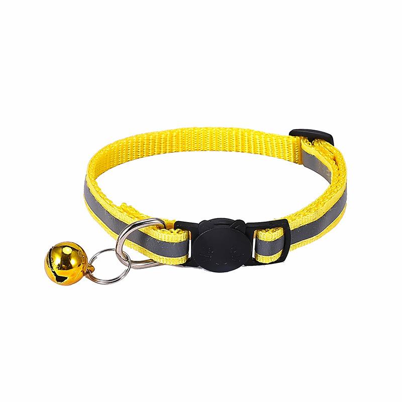 New Colors Reflective Breakaway Cat Collar Neck Ring Necklace Bell Pet Products Safety Elastic Adjustable
