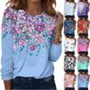Рубашки с длинным рукавом для женщин, милые футболки с графическим принтом, блузки, повседневные базовые топы больших размеров, пуловеры