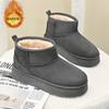 Зимние однопедальные ленивые ботинки на толстой подошве, женские осенне-зимние меховые цельные флисовые утепленные хлопковые ботинки для Северо-Востока