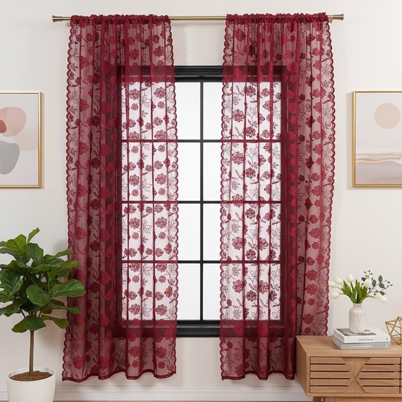 Французская корейская волна кружевная марлевая штора гостиная спальня балкон штора вышивка перегородка готовая штора