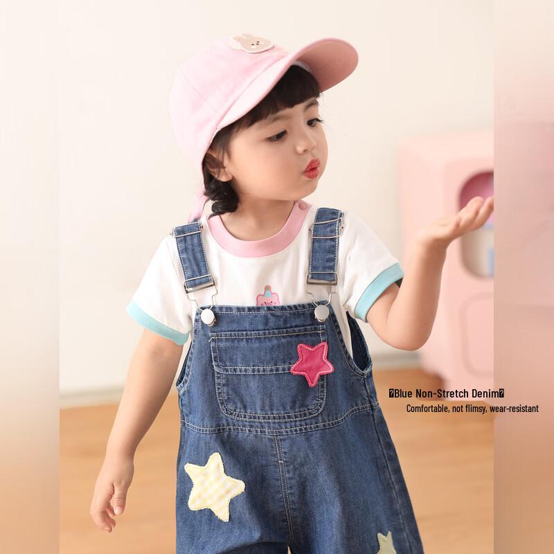 LUSON Baby Girls' Denim Overalls