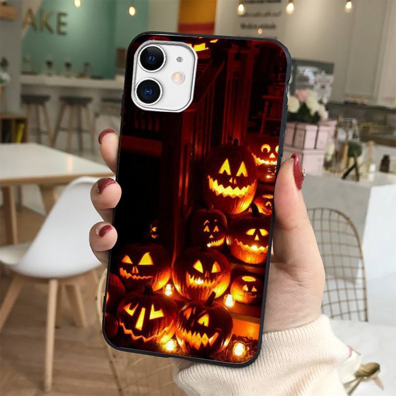 Pumpkin happy autumn fall leaves Phone Case for iphone 13 8 7 6 6S Plus X 5S SE 2020 XR 11 12 mini pro XS MAX