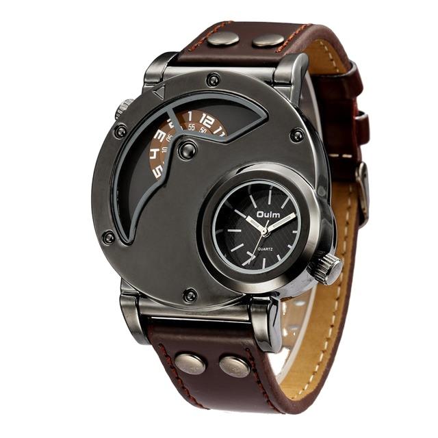 OULM 9591 Men Watches Factory Supplies Brand Luxury Fashion Quartz Movement Leather Band Wrist Watch for Men's