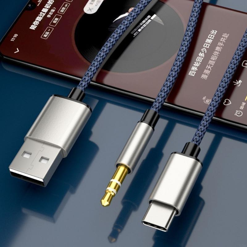 Двухфункциональный Type-C на USB A 3,5 мм Автомобильный стерео Aux Кабель для наушников 2 в 1 Соединительный провод для телефонов/планшетов с USB C