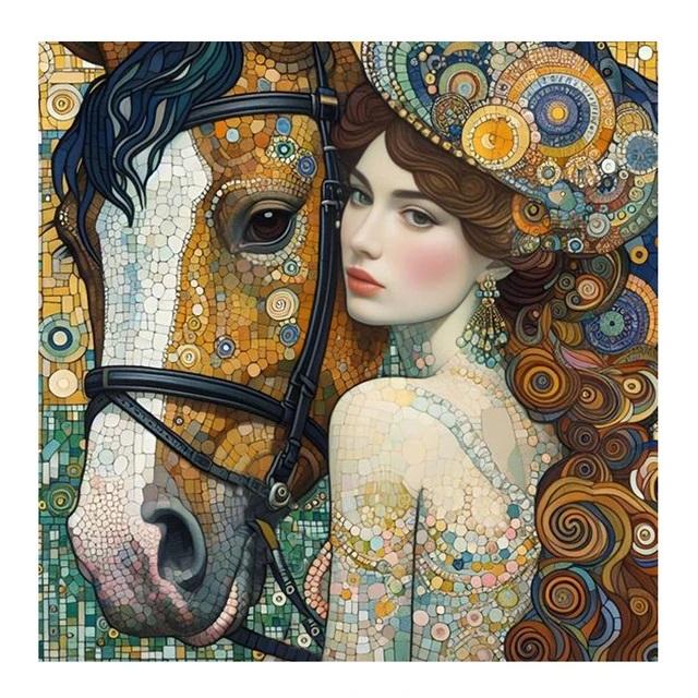 DIY 5D алмазная живопись Густав Климт поцелуй полная дрель Алмазная вышивка женщина и кошка Леопард Алмазная мозаика наборы для вышивки крестом