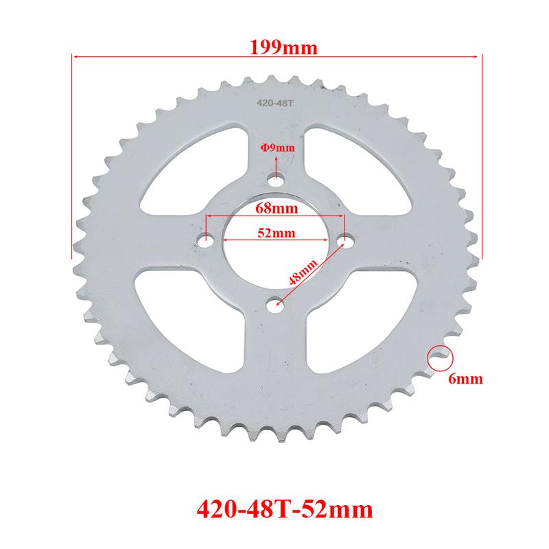Цепи 428 37T/40T/41T/43T/48T 37MM-76MM Звездочки Задние Звездочки Для 110cc 125cc 140cc Мотоциклов Грязевых Питбайков