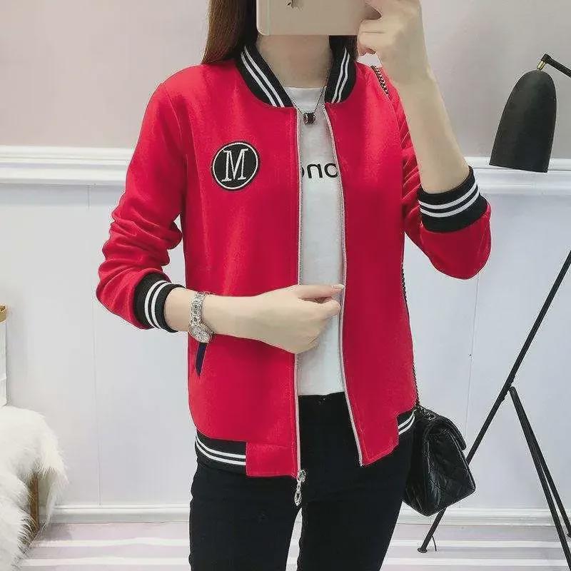 Женская бейсбольная куртка свободного кроя на весну и осень 2025 года — короткая, корейский стиль, доступны размеры Plus