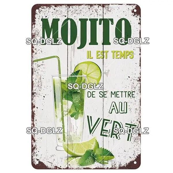 SQ-DGLZ Vintage Metal Sign French Beer Bar Tin Sign Shop Plate Home Bar Door Wall Decor Sticker Decoration Plaque Poster Gift