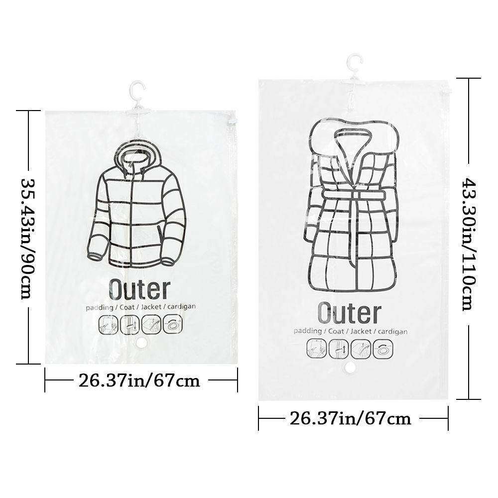 Чехлы для костюмов Вакуумный компрессионный мешок Одежда Пылезащитный чехол Сумка для хранения одежды Складная одежда
