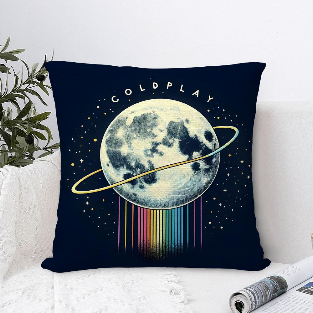 Чехол для подушки с изображением музыкальной группы Coldplay Плюшевая ткань Мягкий чехол для подушки Двусторонний принт Чехол для диванной подушки Декоративная подушка