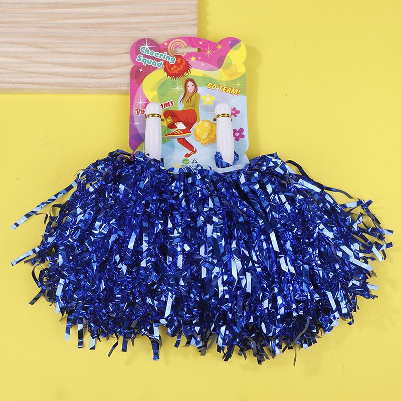 Stunning Pair of Non-Fading Metallic Cheerleading Pom Poms, Ideal for Kids and Adults, Brilliant for Sports and Dance Teams