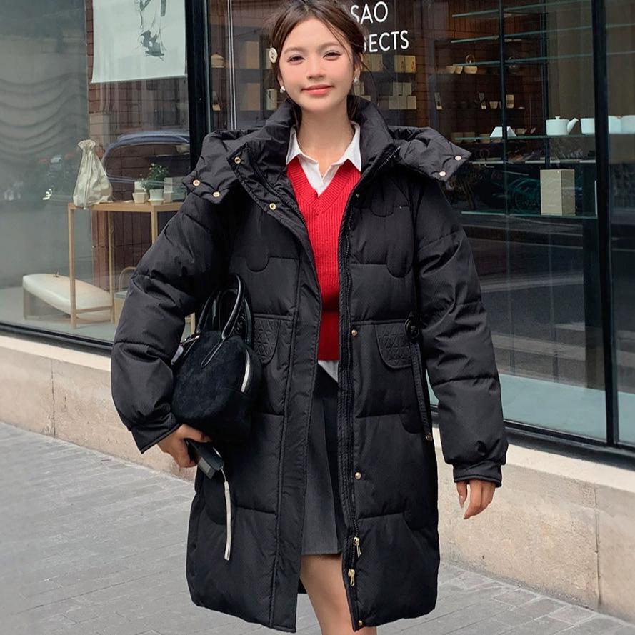Padded clothes women's medium and long winter new thickened padded clothes fashion temperament loose hooded padded jacket