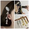 Vintage Ethnic Style Hair Hoop Elegant Chinese Style Side Clip Tassel Bell Hair Clip Women