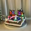 Christmas Will Glow Music Box with Concert Water Spray Rotary Decoration Resin Fountain Gift Ornaments