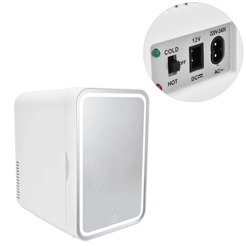 Светодиодный косметический холодильник 8 л с зеркальной дверью, мини-холодильник, портативный холодильник для средств по уходу за кожей для путешествий в машине