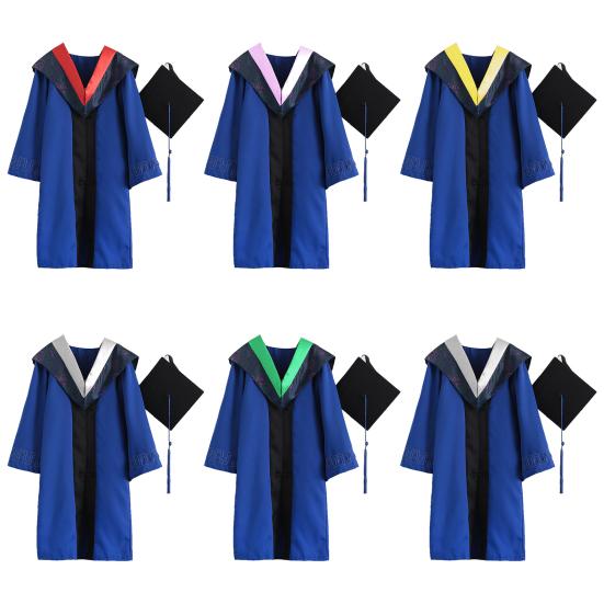 1 Комплект Выпускной Формы Супер Мягкий Износостойкий Полиэстер Шапка Бакалавра Выпускная Мантия Набор Реквизита для Фотосъемки для Колледжа
