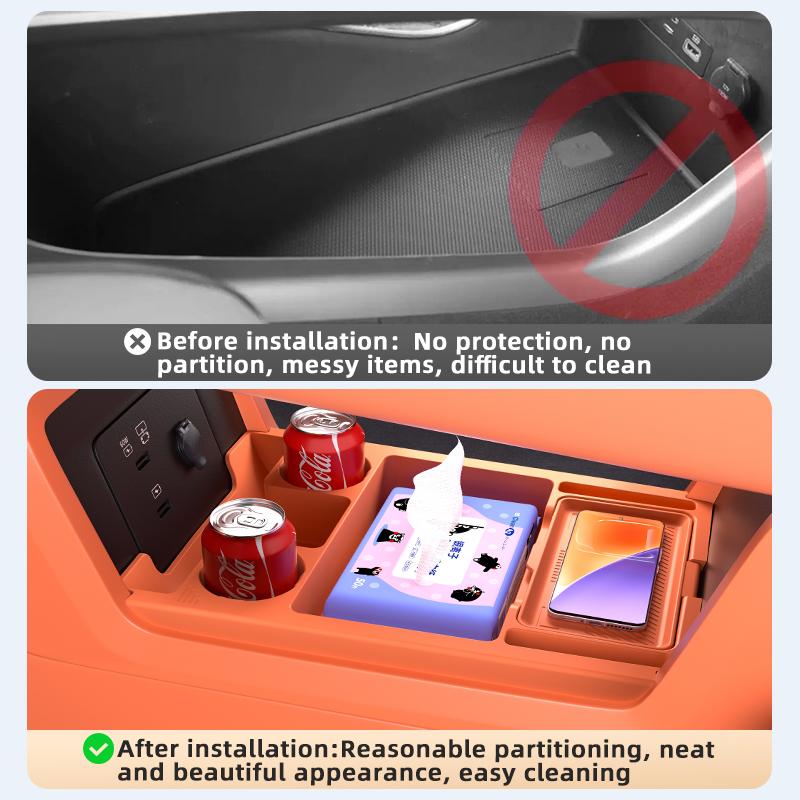 Suitable for Lynk & Co 900 Center Control Storage Box Armrest Box Lower Storage Box Car Interior Decoration Supplies Accessories
