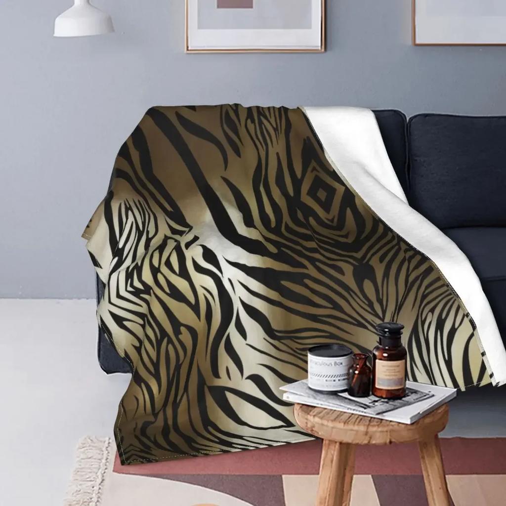 Теплое мягкое покрывало размера King Queen Full Size, коричневое фланелевое одеяло с тигровым принтом, полосатое, с рисунком из меха животных, удобное флисовое одеяло