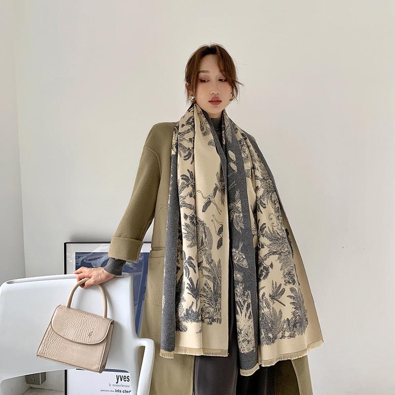 Роскошный зимний кашемировый шарф женский дизайн теплое пашминовое одеяло пончо шарфы женские шали накидки толстый платок буфанда