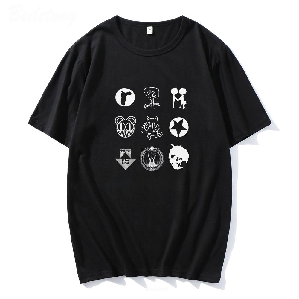 2025 Новая летняя повседневная футболка с коротким рукавом с принтом, хлопковая, обычного кроя, с круглым вырезом, дышащая, свободная, унисекс, мужская, женская одежда