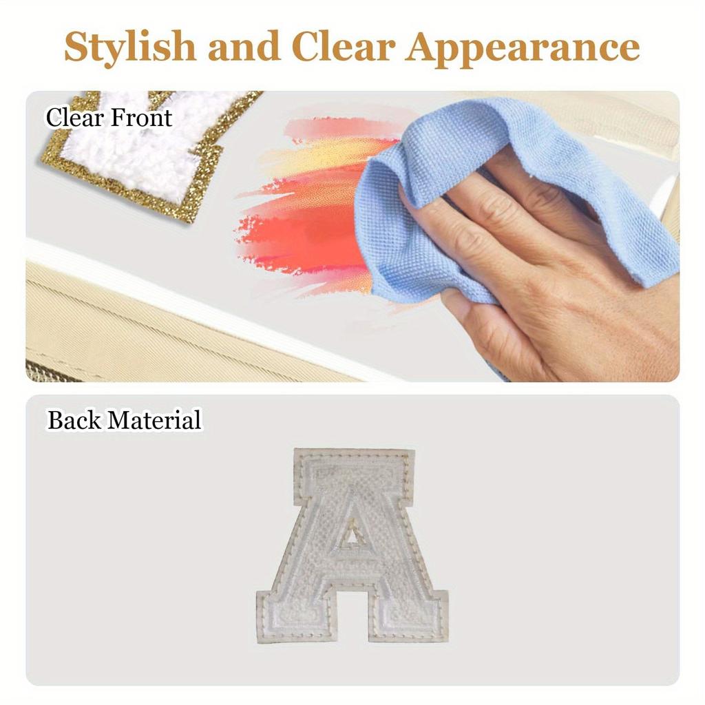 Маленькая прозрачная персонализированная косметичка с первой буквой, нашивка из шенилла A-Z, преппи нейлоновая косметичка на молнии, одобрено TSA