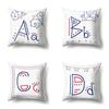 Polyester Pillow Case Decoration Home 26 English Letter Printing Pillow Case British Style Bedside Cushion Cover