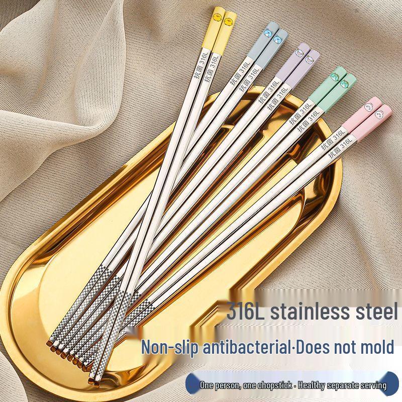 Xihe 316L Stainless Steel Anti-slip Chopsticks & Spoon Set