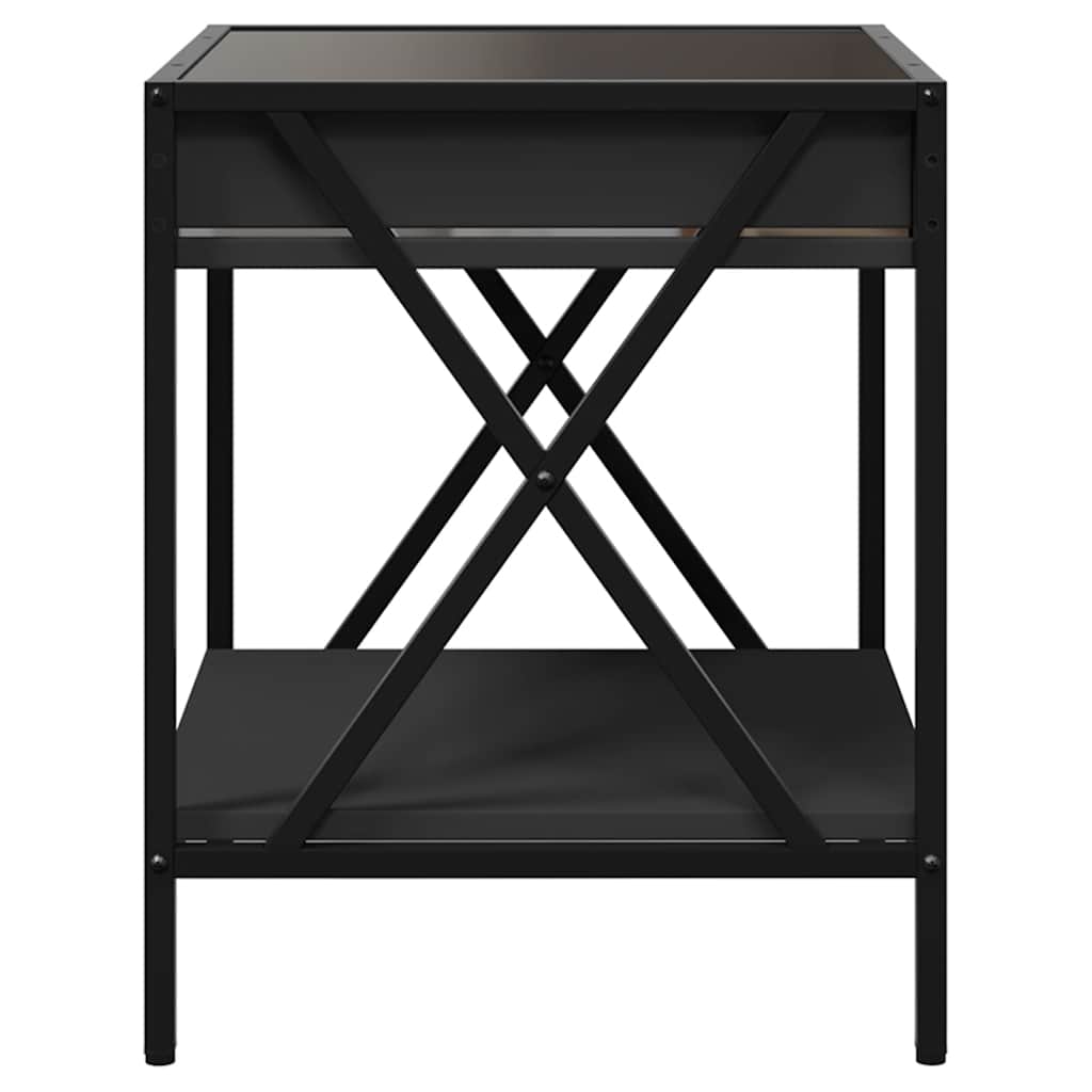 Nightstand with Infinity LED Black 40 x 40 x 49 cm