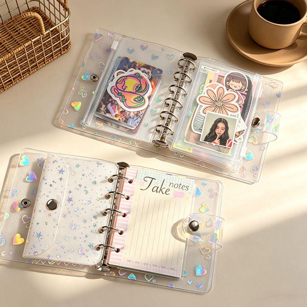 PVC Binder Cover A5/A6/A7/M5 Planner Cover Loose-Leaf Notebook Shell Journaling Scrapbooking