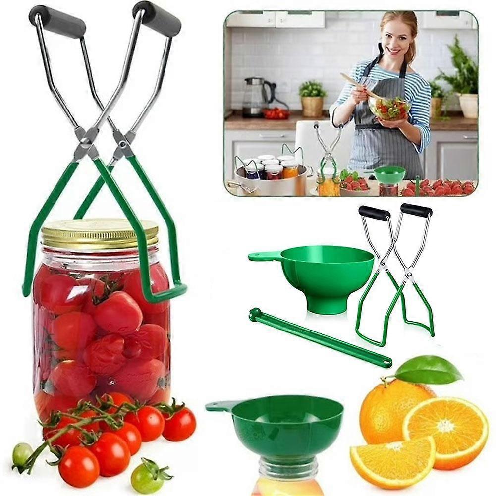 Canning Kit Jar Lifter Wide Mouth Canning Funnel Lid Wand Anti-Scald Kitchen