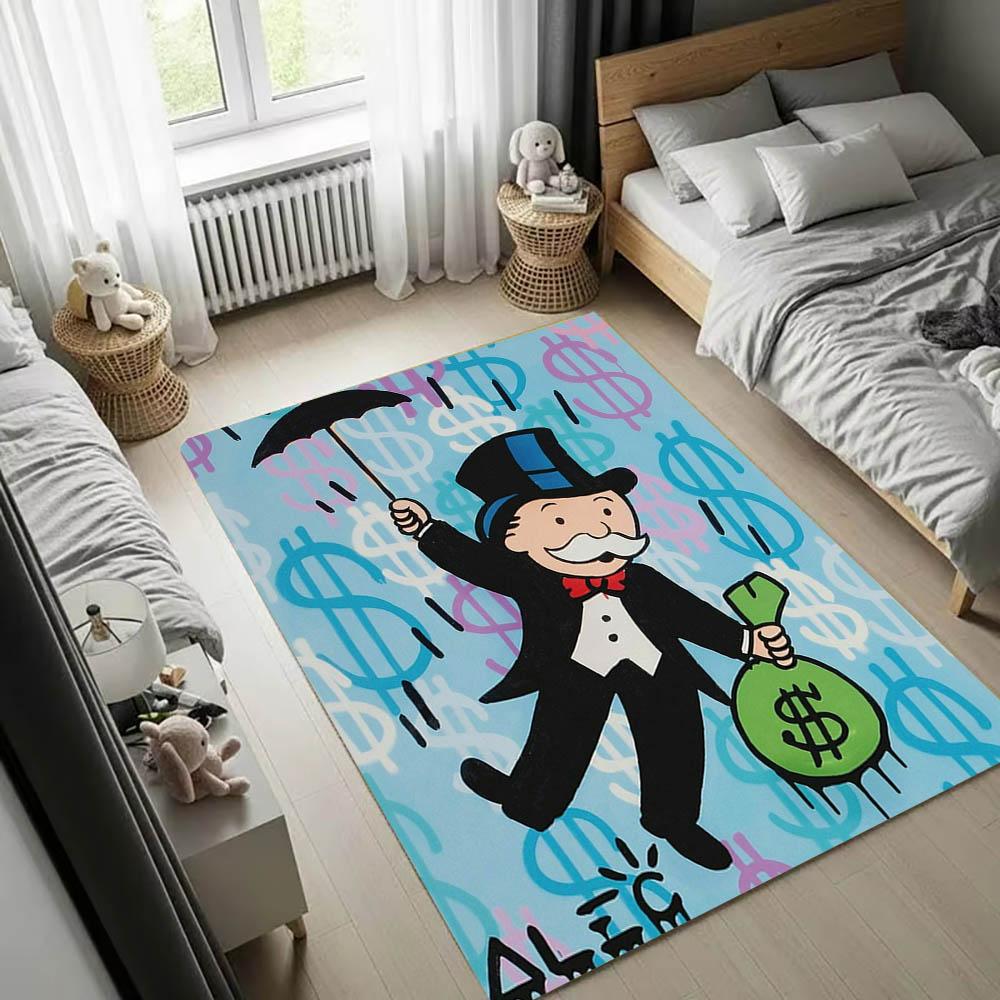 Cartoon Dollar M Monopolies Street Carpet Rug Art for Room Decor Home Bedroom Outdoor Sofa Gift Kids Area Rug Non slip Floor Mat