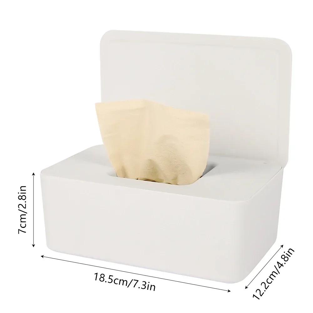 1pc Dustproof Wet Tissue Box with Lid Baby Nappy Wet Tissue Storage Holder Dispenser for Home Office Paper Tissue Storage Box