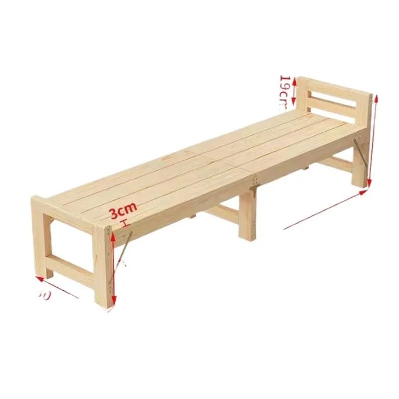 Folding Wooden Children's Bed Solid Splicing Bed Widened King Bed for Naps Small Single Beds for Bedroom Portable Toddler Nap
