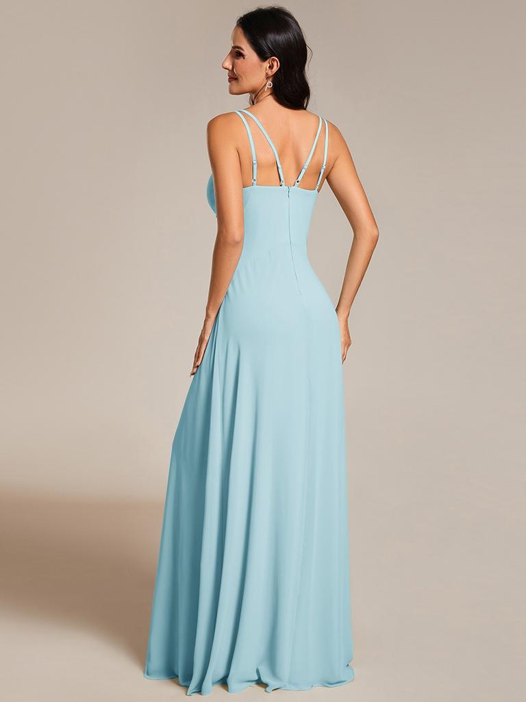 Ever-Pretty Women's Chic Adjustable Straps V-Neck Pleated Empire Waist Chiffon Bridesmaid Dress