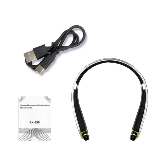 SX-990 Наушники с сабвуфером, подвесные наушники-вкладыши, складные Bluetooth-совместимые беспроводные наушники со звуком HiFi 5.0