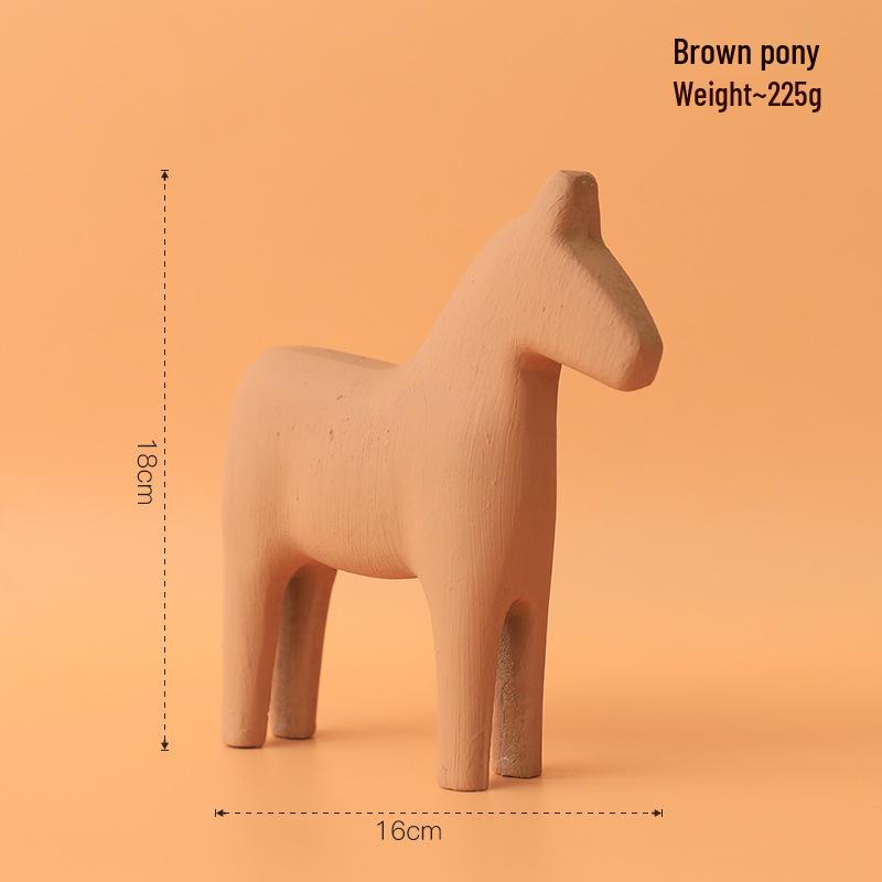 Деревянное украшение в скандинавском стиле Моранди в виде лошади для декора дома, офиса или гостиной