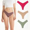 New Women‘s Breathable Ice Slik Seamless Thongs Sexy Low Waist See Through Lightweight Panties Solid No Show Soft Comfortable Underwear for Female