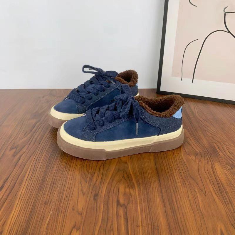 2024 новые зимние пушистые туфли студенческие хлопковые туфли туфли Майяра женские модные универсальные нишевые теплые две хлопковые туфли женские