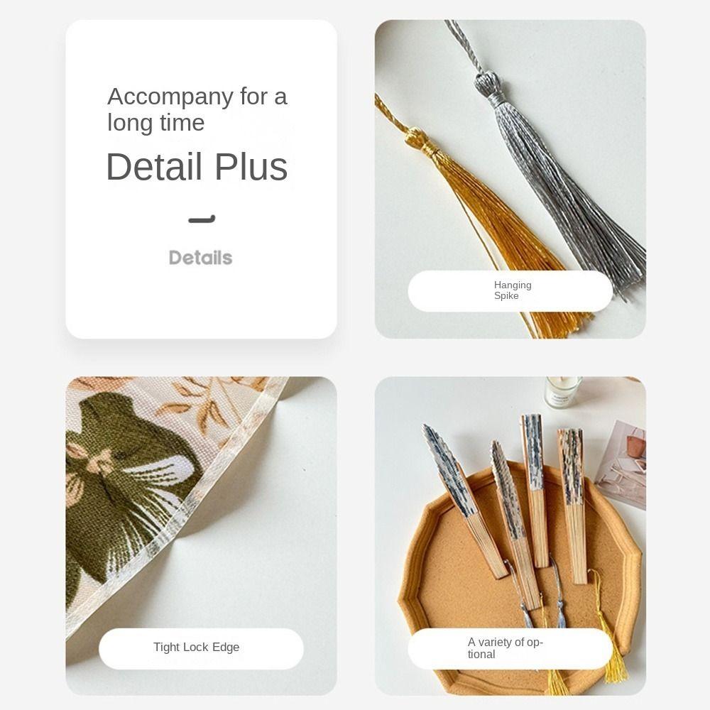 Цветок Ручной веер Китайский стиль Кисточка Складной веер Выступление Шелковый складной веер Домашнее украшение
