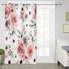 Spring Flowers Leaves Window Curtains For Living Room Bedroom Luxury Modern Kitchen Curtains Fabric Drapes