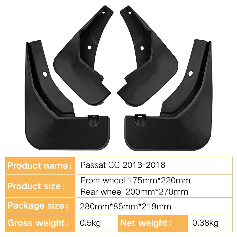 Для Volkswagen Passat CC 2013-2018 2014 Автомобильные грязезащитные щитки для шин Водонепроницаемые Предотвращают разбрызгивание грязи Автомобильные брызговики 4 шт. Аксессуары