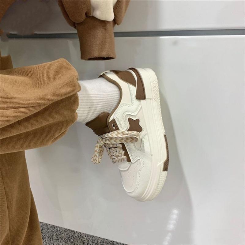Модные женские кроссовки на платформе со звездным дизайном, на шнуровке, для скейтборда, на плоской подошве, удобные кроссовки для бега, для тенниса, для бега