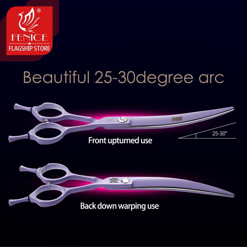 Fenice Professional JP440C Цветные 6,25 и 7,0 дюймов Изогнутые ножницы для груминга Ножницы для стрижки домашних животных для собак Кошек