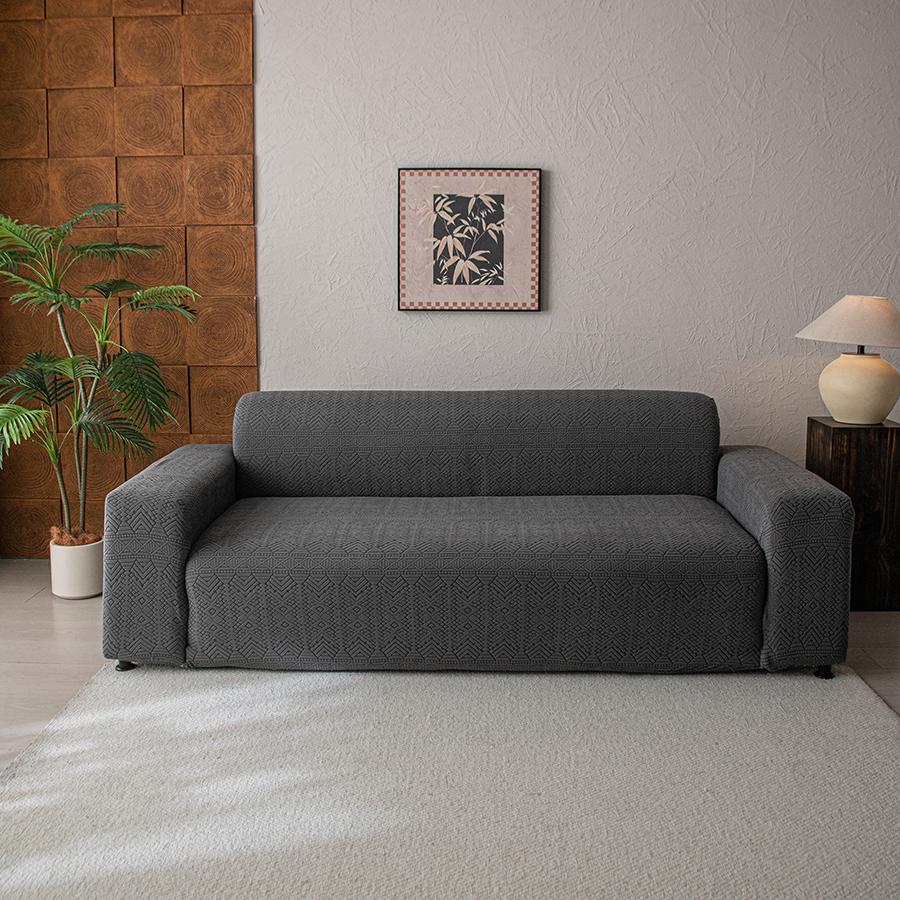 Жаккардовый чехол на диван из поларфлиса с геометрическим узором, высокая эластичность, подходит для домашних животных, устойчив к пятнам, для всесезонного использования, машинная стирка