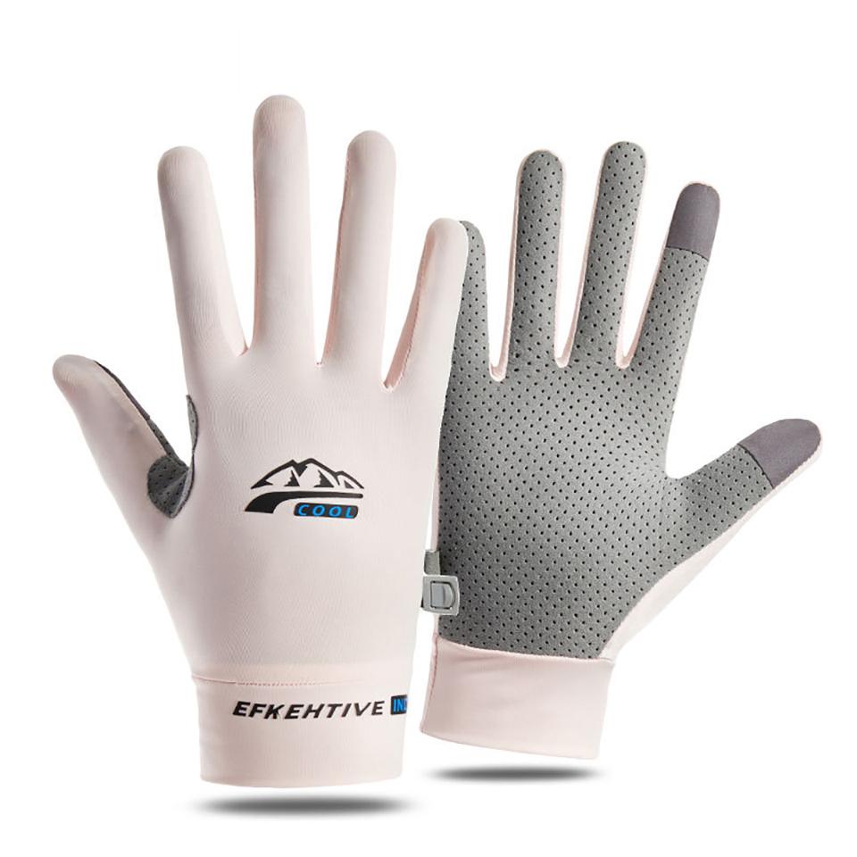 Loogdeel Sun Protection Fishing Gloves Ice Silk Sports Cycling Running Fishing Gloves Unisex Anti-Slip Breathable Anti-Uv Gloves