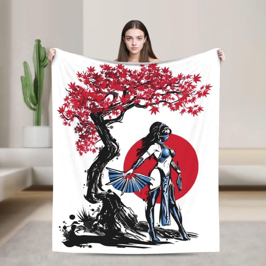Mortal Kombat Ice Warrior sumie Blanket Soft Warm Aesthetic Plush Throw Blanket For Couch Chair Bed Flannel Bedspread Bed Cover
