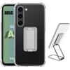 Case for Samsung Galaxy A05s (not for A05) Silicone Slim Transparent with Silver Foldable Stand